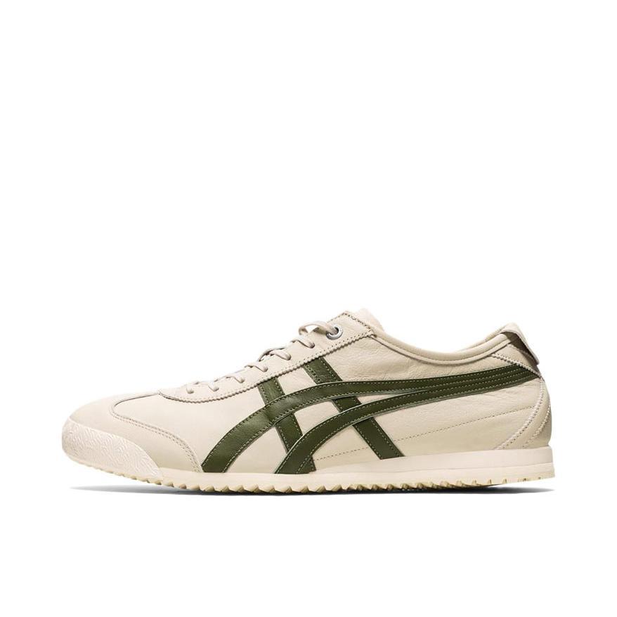 推荐商品：Onitsuka Tiger Mexico 66 德训鞋 运动休闲鞋 复古轻便透气舒适百搭防滑 米白/军绿色