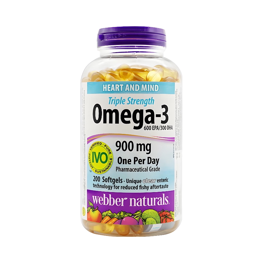推荐商品：Webber Naturals Omega-3高纯高活性深海鱼油胶囊 瓶装 守护心眼脑