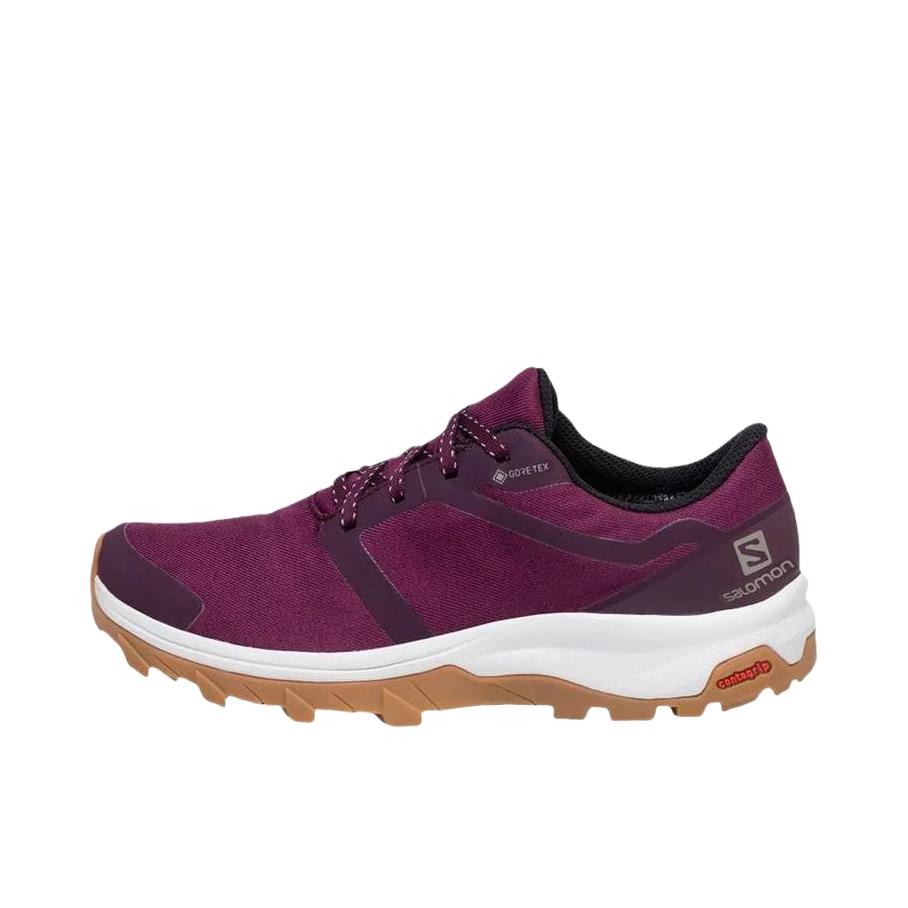 推荐商品：Salomon/萨洛蒙 Outbound GTX 耐磨 防水 织物网布 户外鞋 徒步鞋 女款/紫色