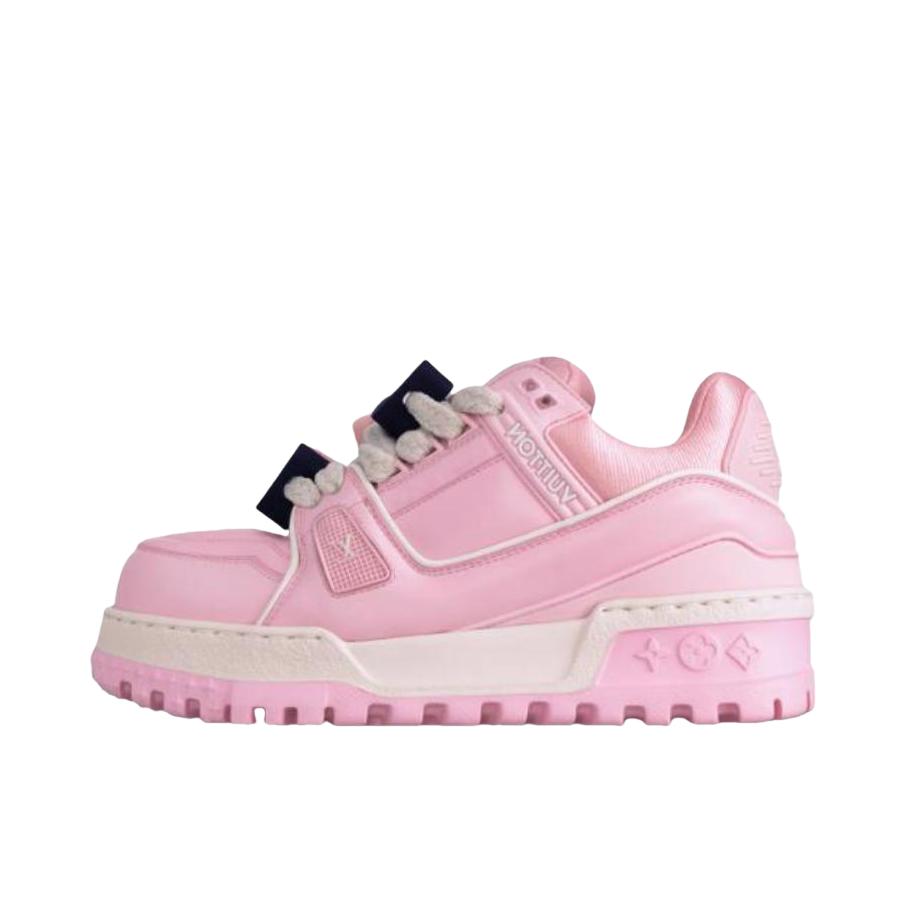 推荐商品：Louis Vuitton Trainer Maxi系列 小胖丁 系带 时尚 复古 牛皮革 板鞋 女款/低帮/粉色
