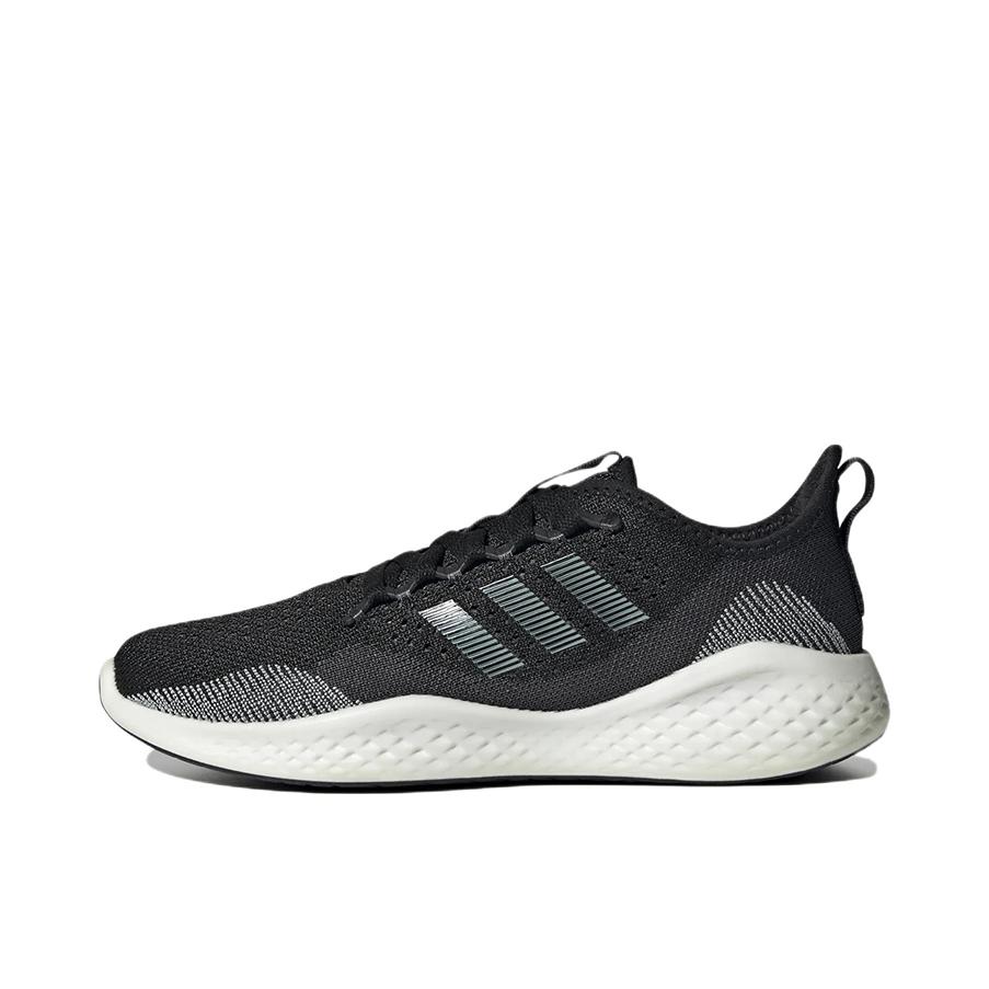 推荐商品：adidas Fluidflow 2 缓震 防滑耐磨 网面透气 舒适轻便 跑鞋 黑色/白色