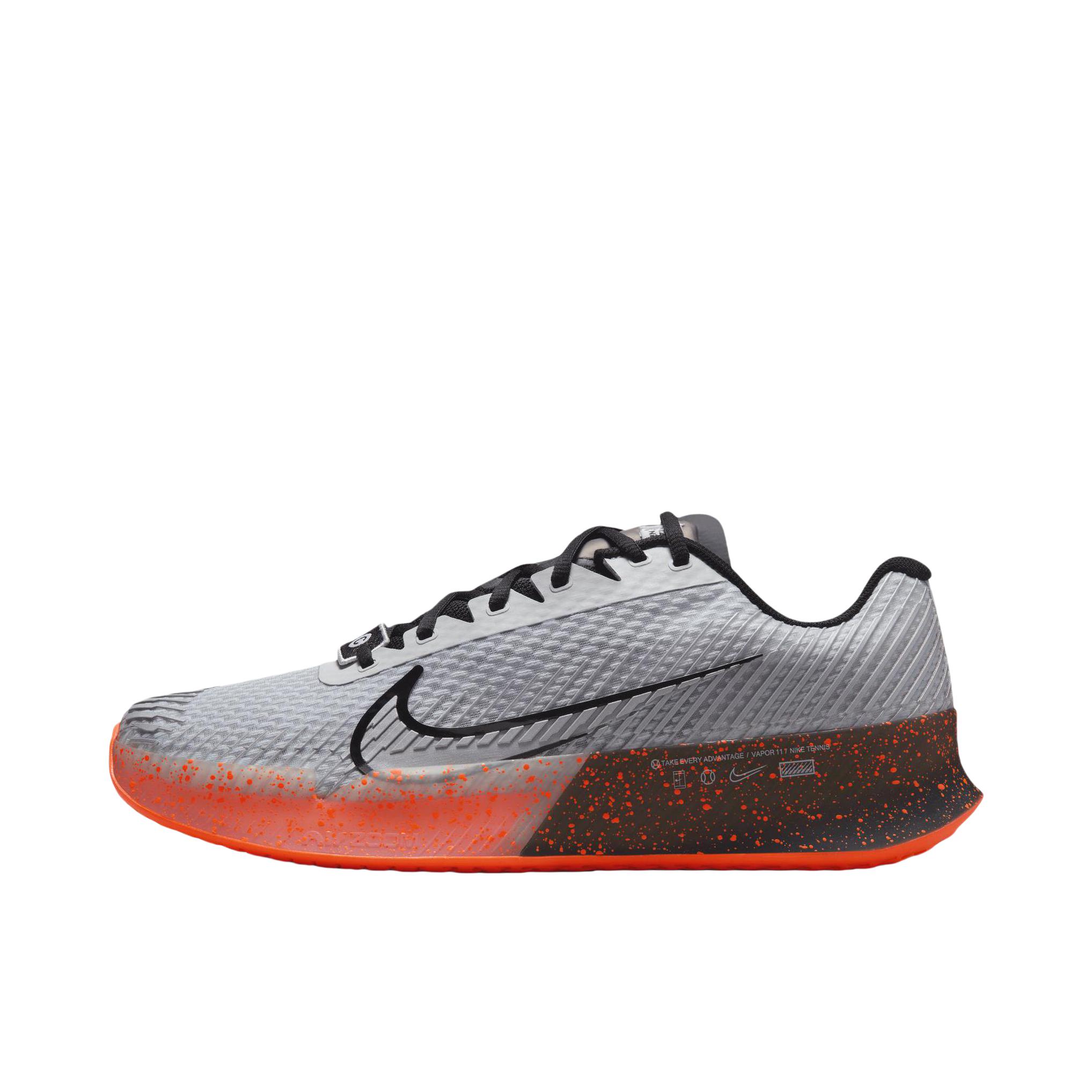 推荐商品：Nike Court Zoom Vapor 11 耐磨防滑 透气缓震 舒适轻便 支撑 网球鞋 黑色/白色/橙色