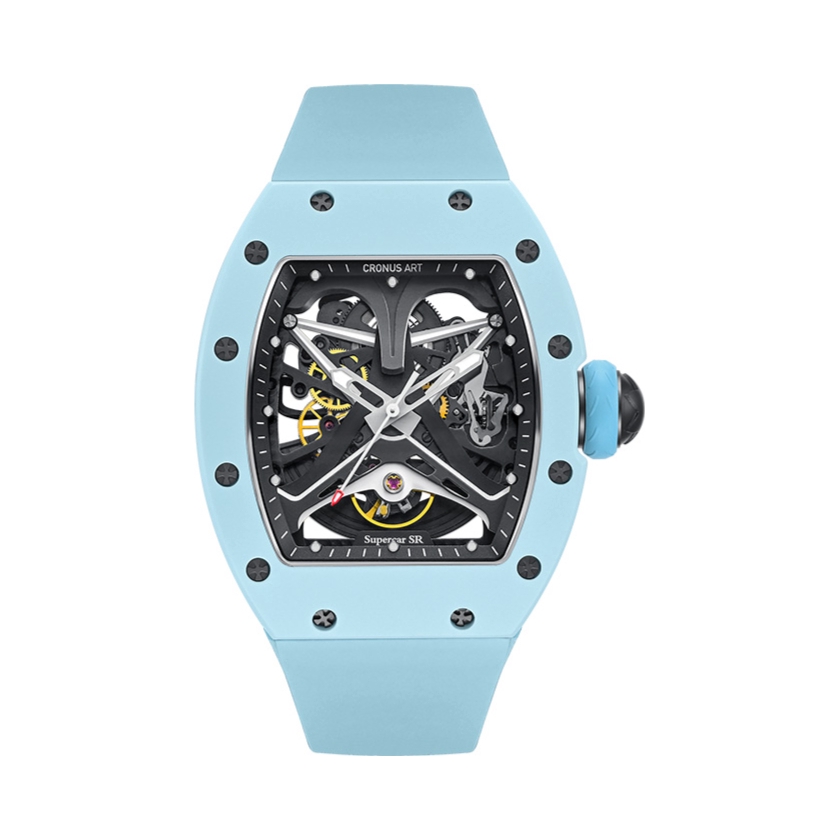 推荐商品：CRONUSART/克洛斯 碳素镂空自动机械男士腕表