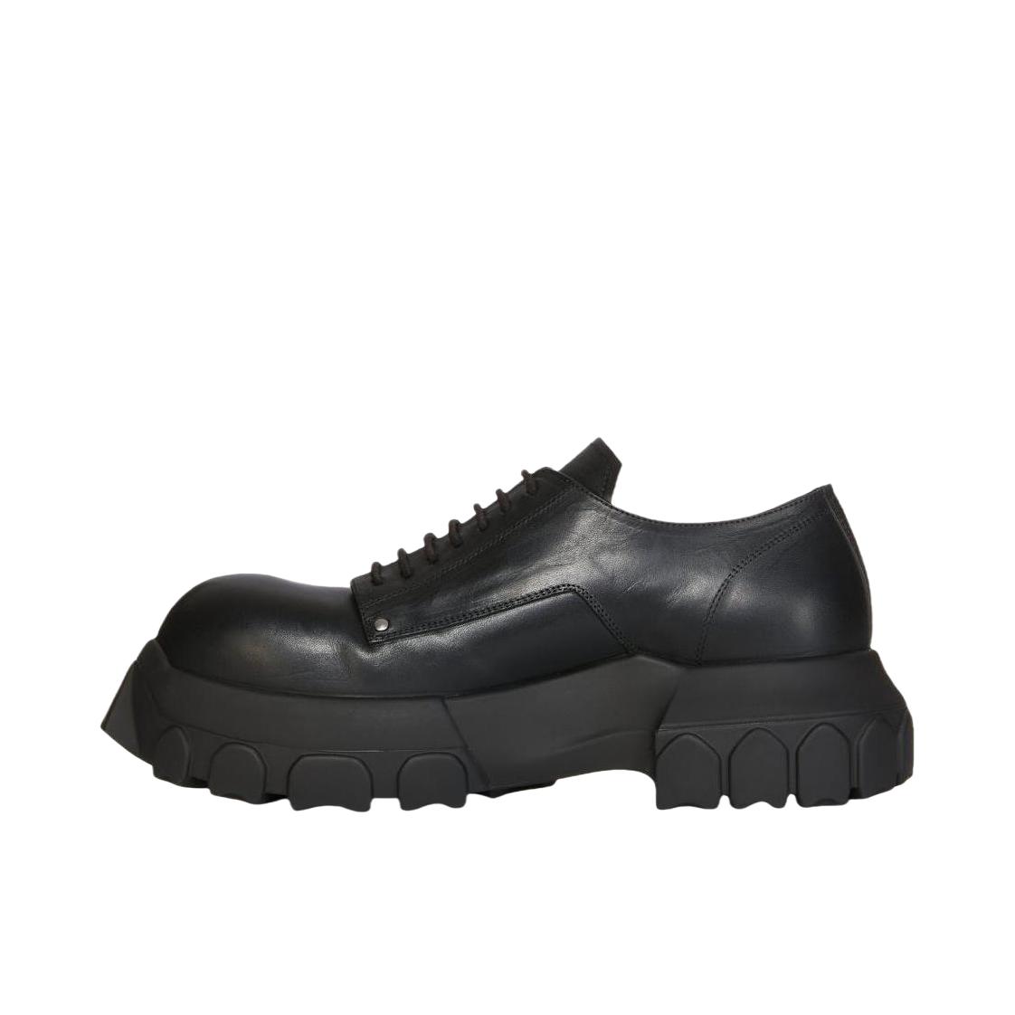 推荐商品：Rick Owens 皮革 简约 圆头 系带 运动休闲鞋 RU01D3884LGE99 黑色