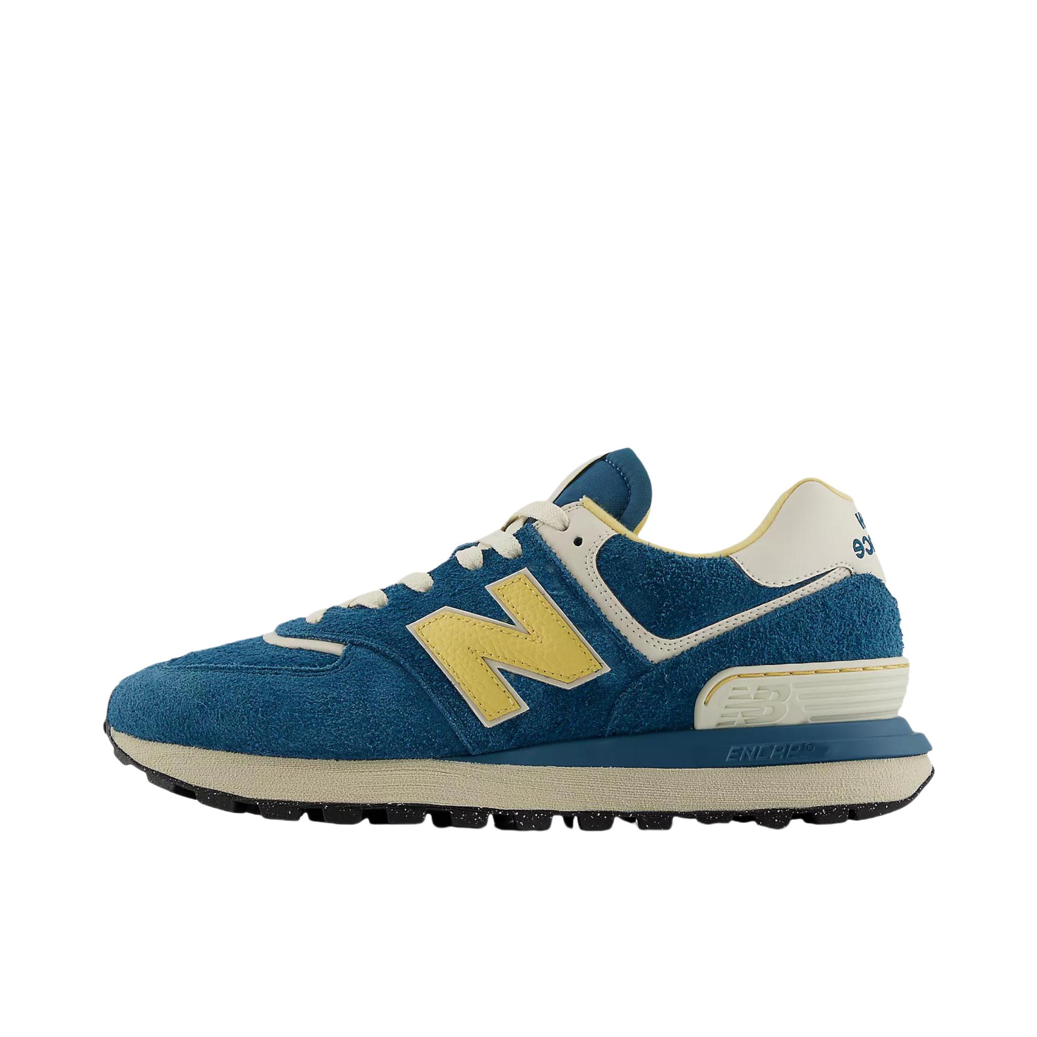 推荐商品：New Balance 574 运动休闲鞋 阿甘鞋 经典复古防滑耐磨缓震舒适透气时尚百搭轻便 低帮/蓝色/白色/黄色