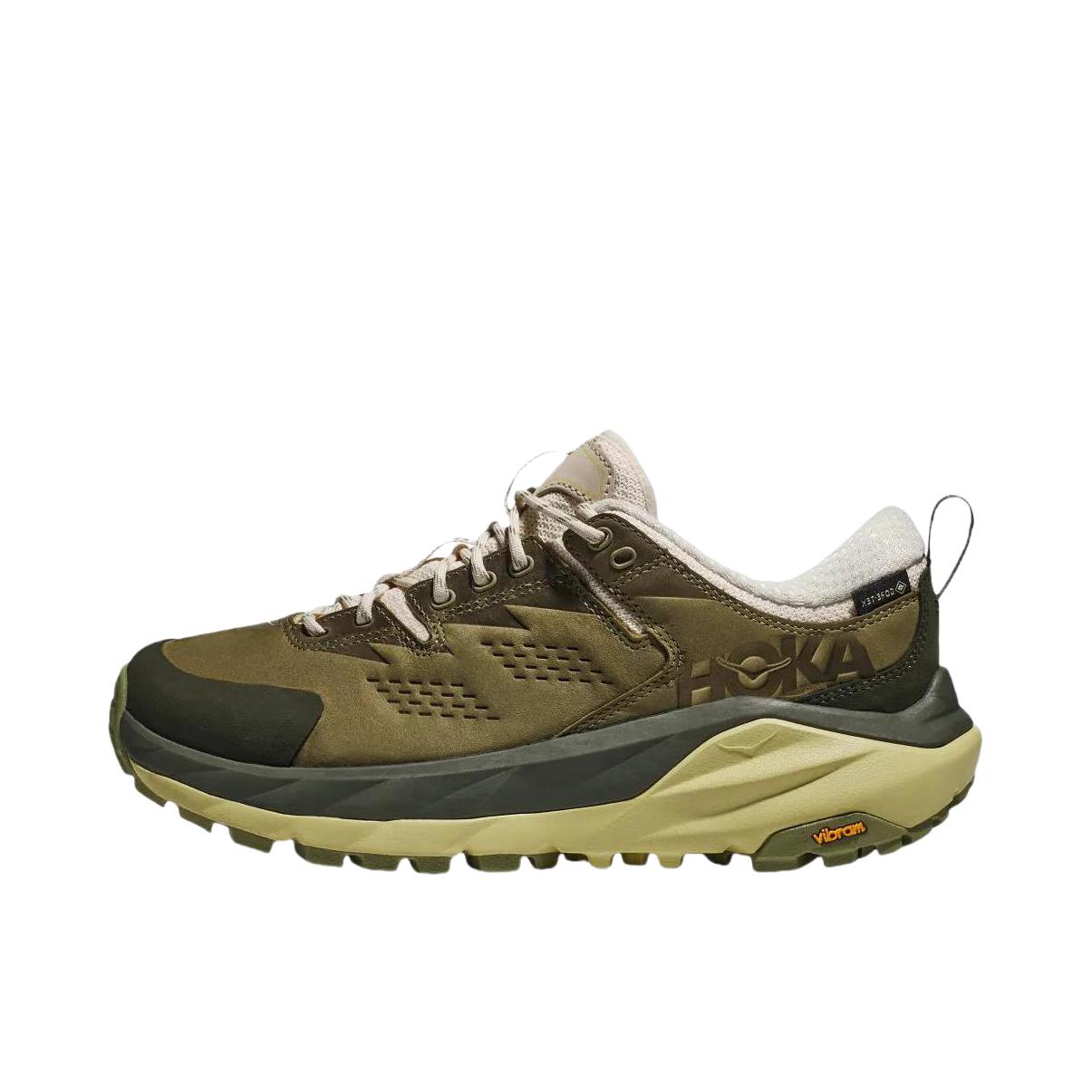 推荐商品：HOKA ONE ONE Kaha Low GTX 户外 耐磨 轻便 防水 包裹性 登山鞋 橄榄绿 