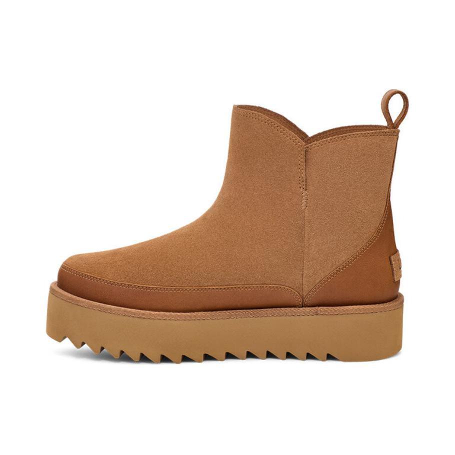 推荐商品：UGG  Alina Mini Platform  艾莉娜  经典时尚 舒适保暖 耐磨厚底 套筒 圆头  雪地靴 短靴 1166753 女款/中筒/栗色