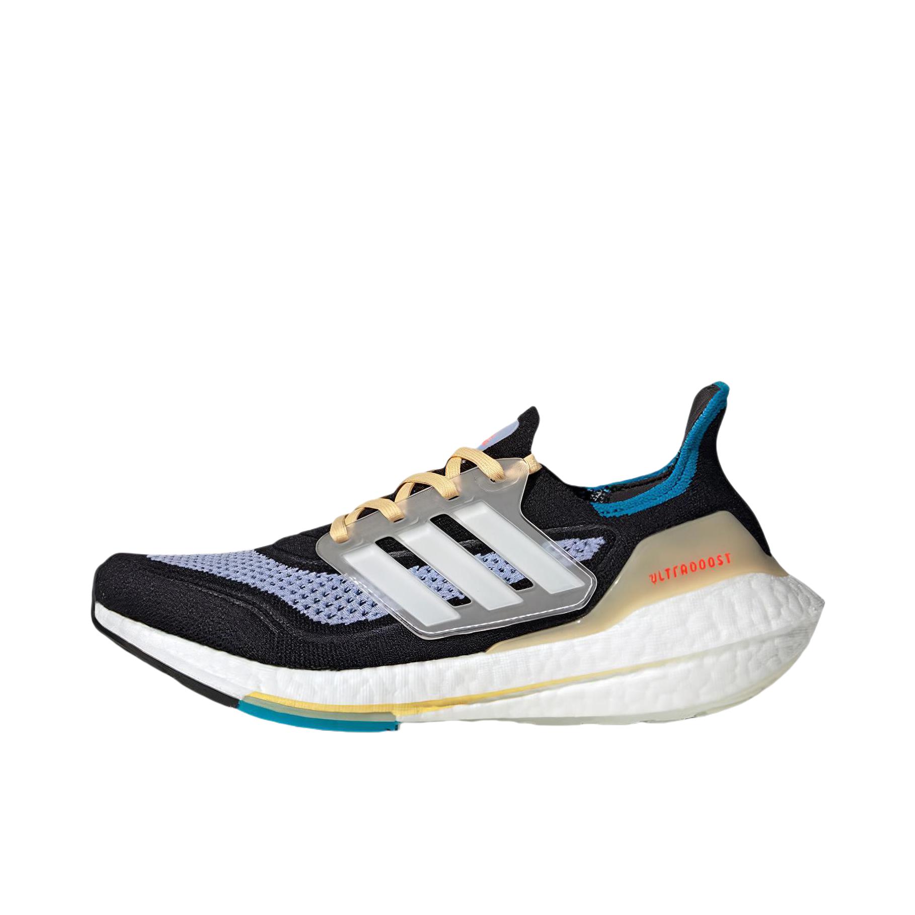 推荐商品：adidas UltraBoost 21 跑鞋 经典透气缓震织物防滑支撑防水马拉松抗扭转回弹圆头 女款/黑色/紫色/黄色