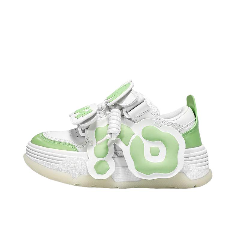 推荐商品：CN SKATE 防滑耐磨 舒适透气 减震轻便 潮流百搭 时尚 潮酷高街 魔术贴 增高鞋 222111 牛油果绿