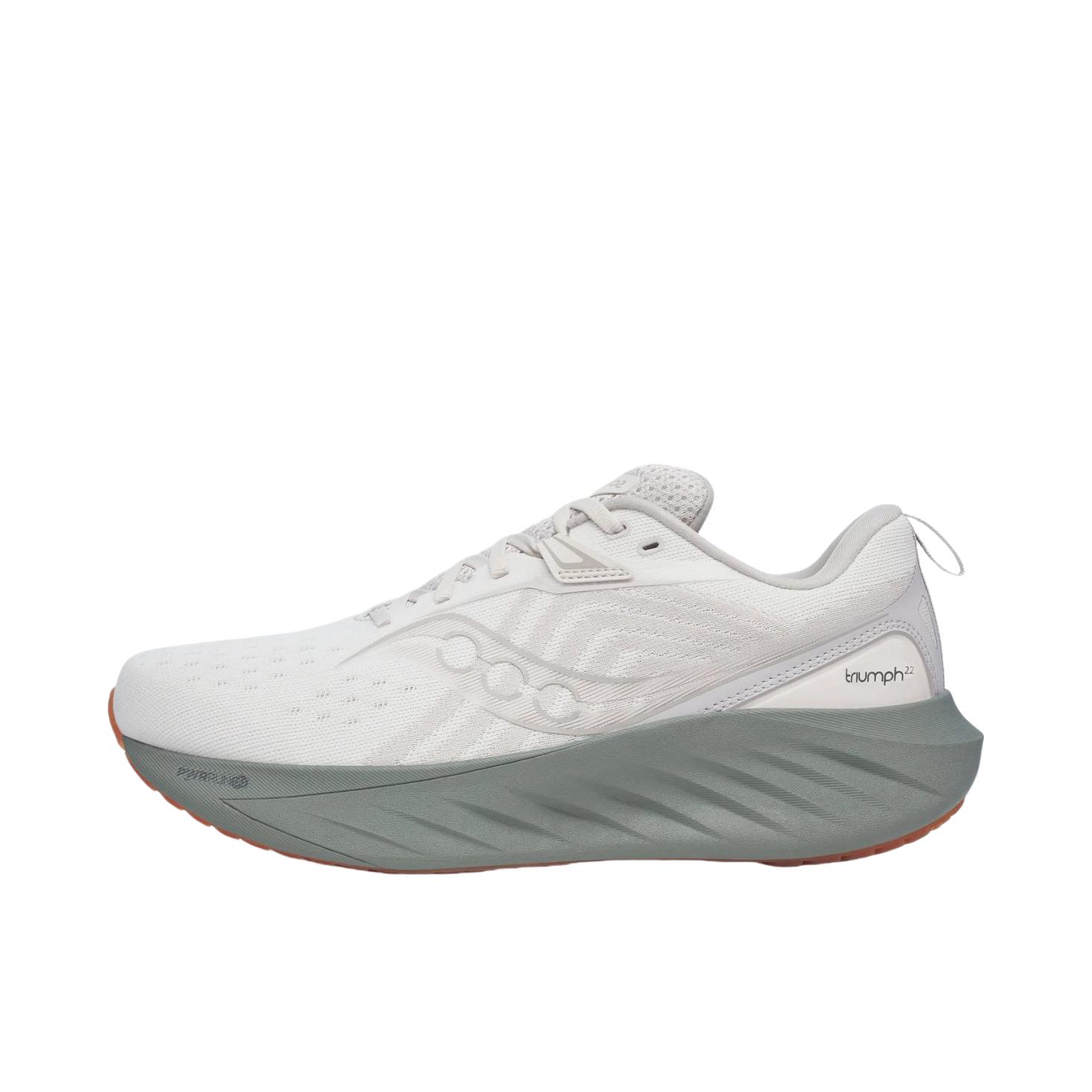 推荐商品：【彭于晏同款】Saucony/索康尼 Triumph 胜利 22 缓震 防滑耐磨 长跑训练 回弹 慢跑 跑鞋 白色/灰色