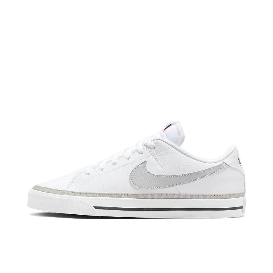 推荐商品：Nike Court Legacy 板鞋 复古舒适透气防滑耐磨休闲运动一脚蹬 白色/雾灰