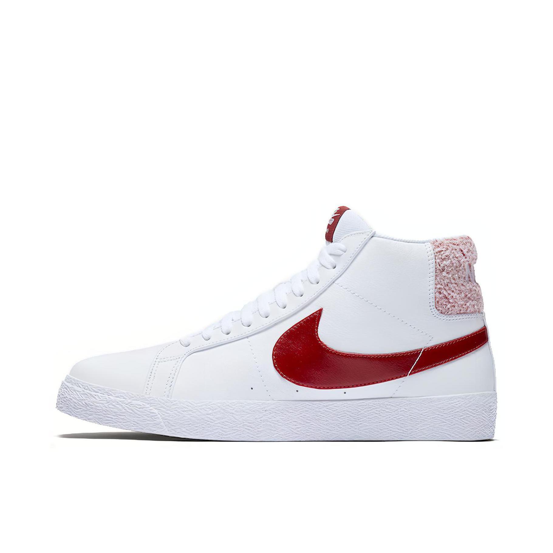推荐商品：Nike Blazer 板鞋 经典复古防滑舒适百搭 White/DarkRed 白/酒红