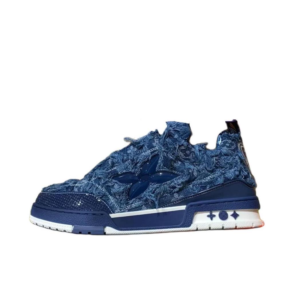 推荐商品：Louis Vuitton Skate系列 防滑 时尚潮流 休闲舒适 板鞋 蓝色 