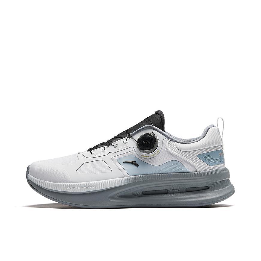 推荐商品：安踏 神行6 pro 防泼水 防滑缓震 回弹软底 耐磨 跑鞋 麦乔灰/蒙尘蓝