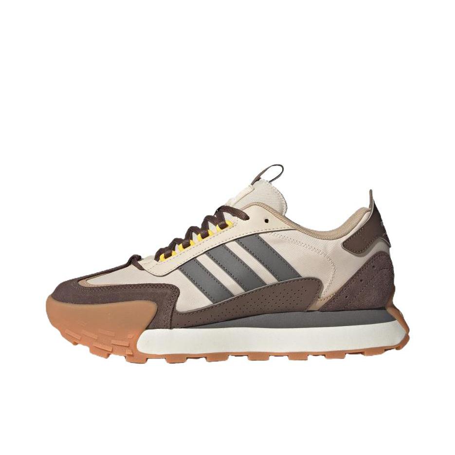 推荐商品：adidas neo Futro Mixr 运动休闲鞋 防滑耐磨轻便舒适增高厚底透气复古织物轻运动 浅象牙色/炭灰/岩层深土地棕