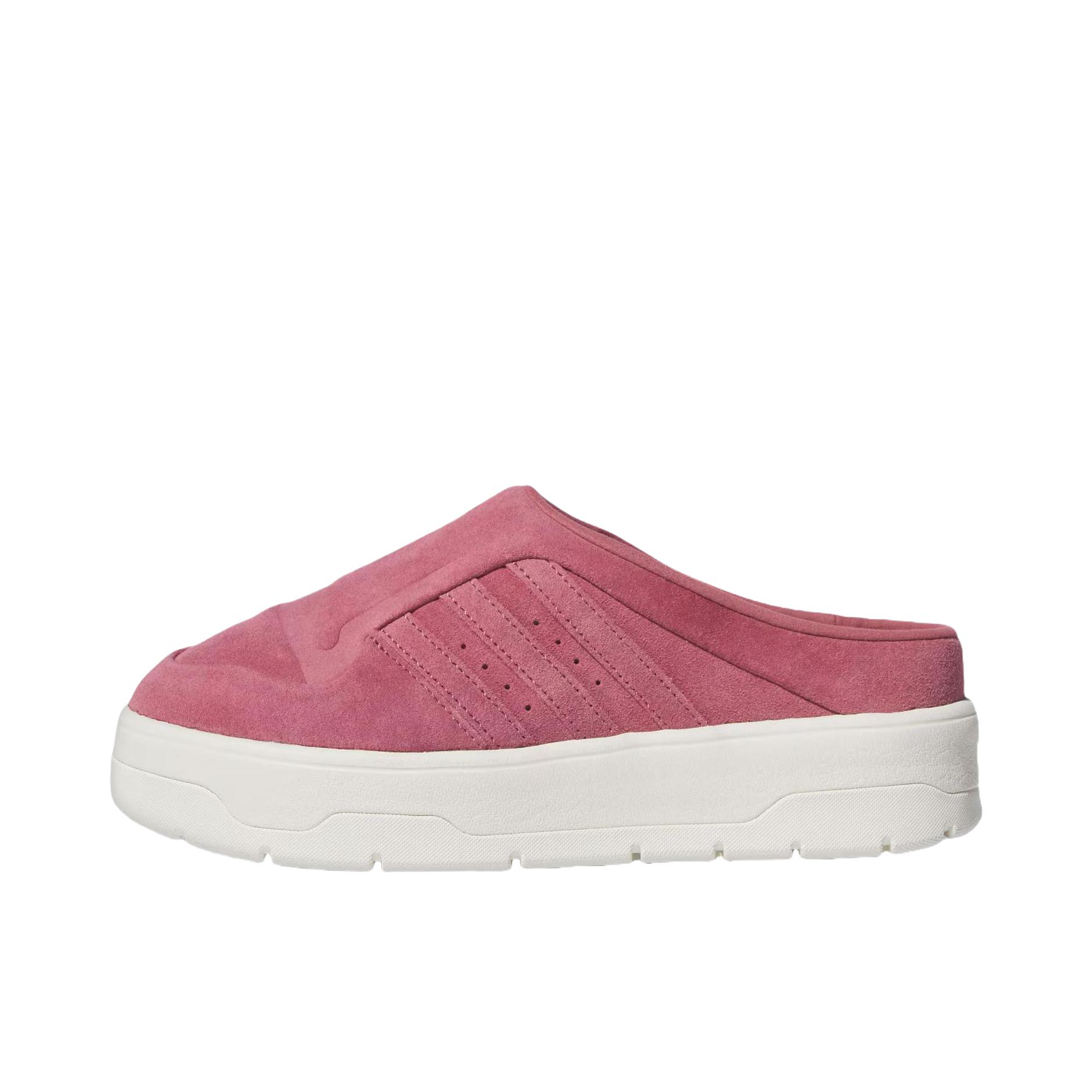 推荐商品：adidas Originals RIVALRY MULE 舒适防滑 防磨包头 经典百搭 时尚潮流 冬季拖鞋 深红色