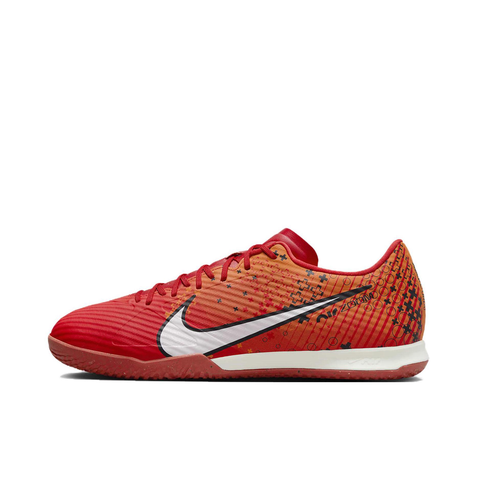 推荐商品：Nike Mercurial Vapor 15 Academy IC 中端 平底 室内 圆头 防滑 训练 足球鞋 红色/白色