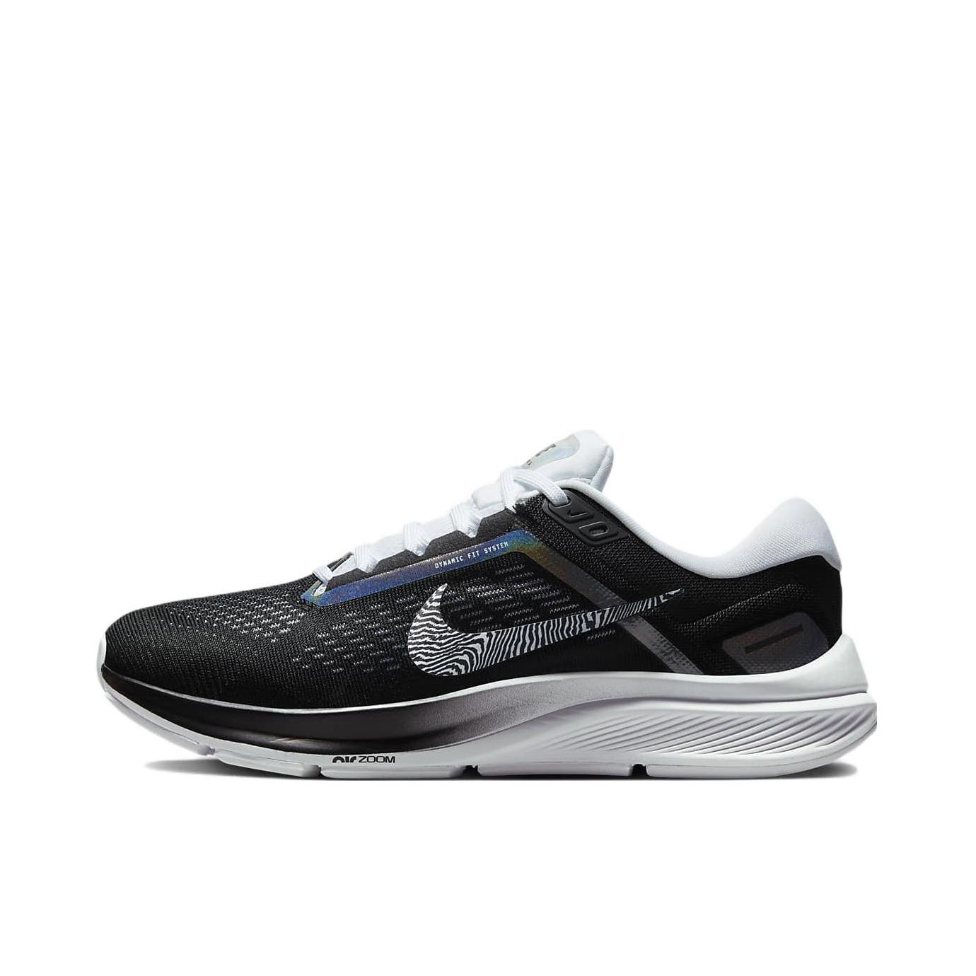 推荐商品：Nike Air Zoom Structure 24 跑鞋 碳板缓震轻便防滑耐磨织物回弹 女款/黑色/白色