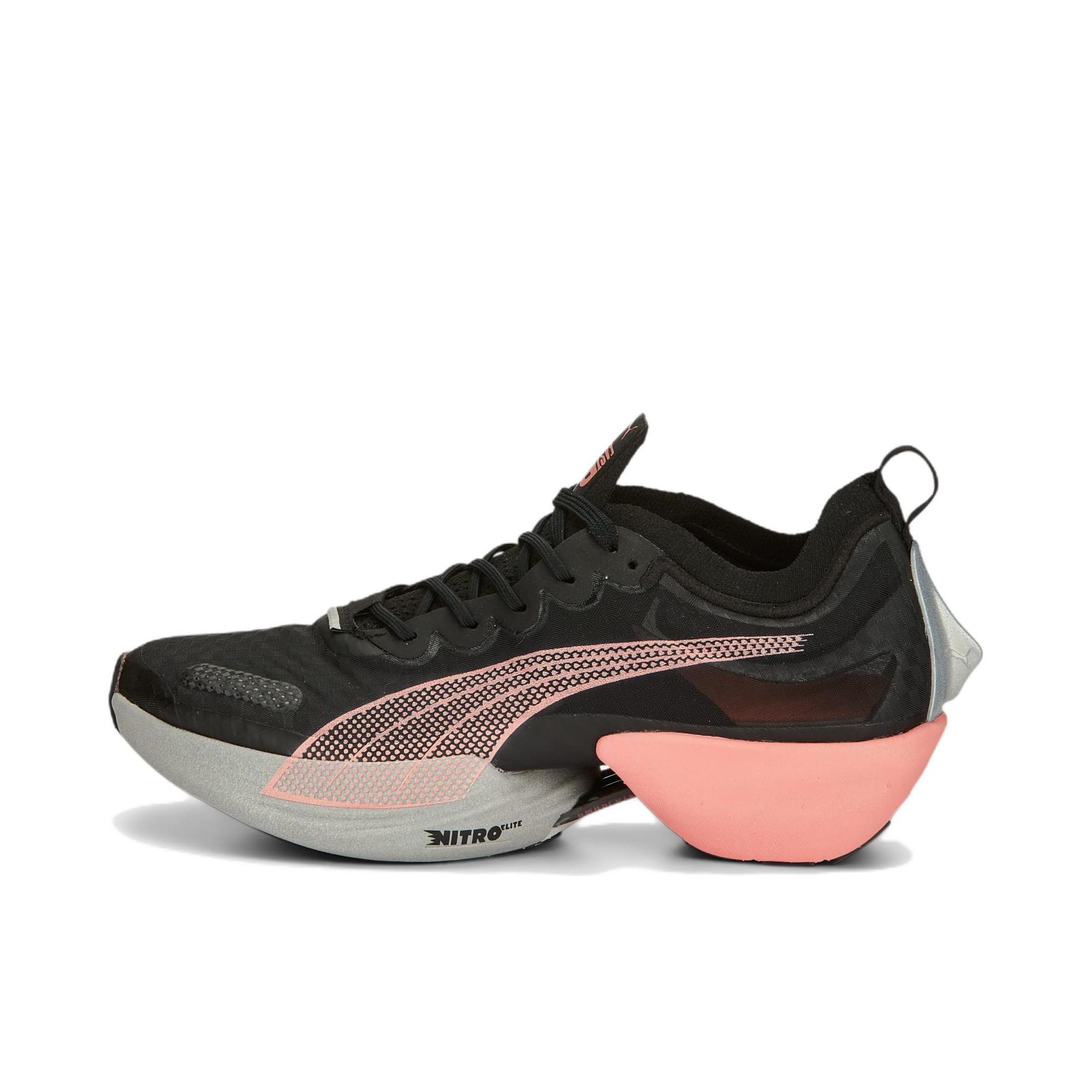 推荐商品：Puma/彪马 Fast-R Nitro Elite 织物 回弹 透气支撑 碳板 异爪 跑鞋 女款/黑色/粉色