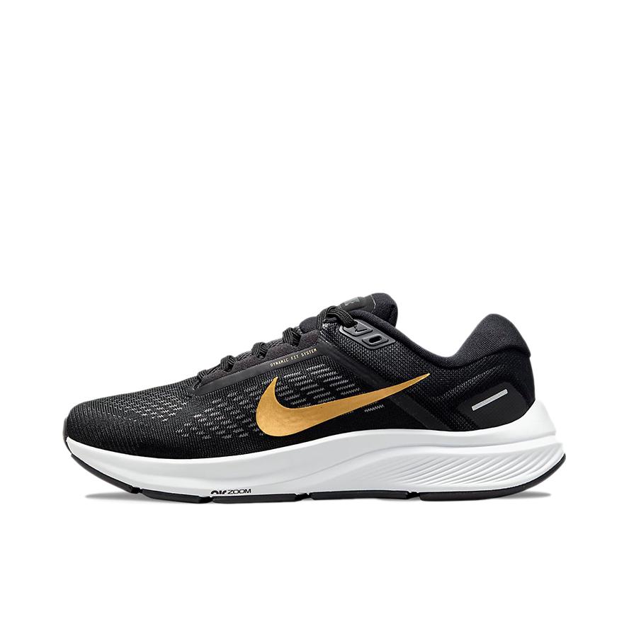 推荐商品：Nike Air Zoom Structure 24 跑鞋 碳板缓震轻便防滑耐磨织物回弹 黑色/金色
