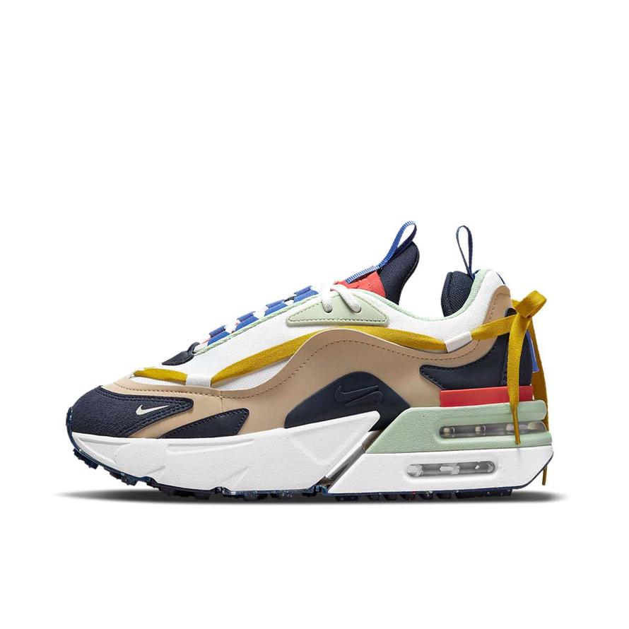 推荐商品：Nike Air Max Furyosa NRG 气垫缓震 舒适 防滑耐磨 轻便透气 拼接 运动 增高 织物 合成革 支撑 跑鞋 女款/白色/浅棕/黑曜石