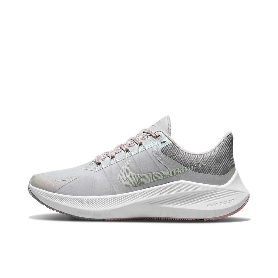 推荐商品：Nike Zoom Winflo 8 跑鞋 缓震轻便网面透气防滑耐磨碳板防水防泼水气垫回弹包裹性 女款/灰色/白色
