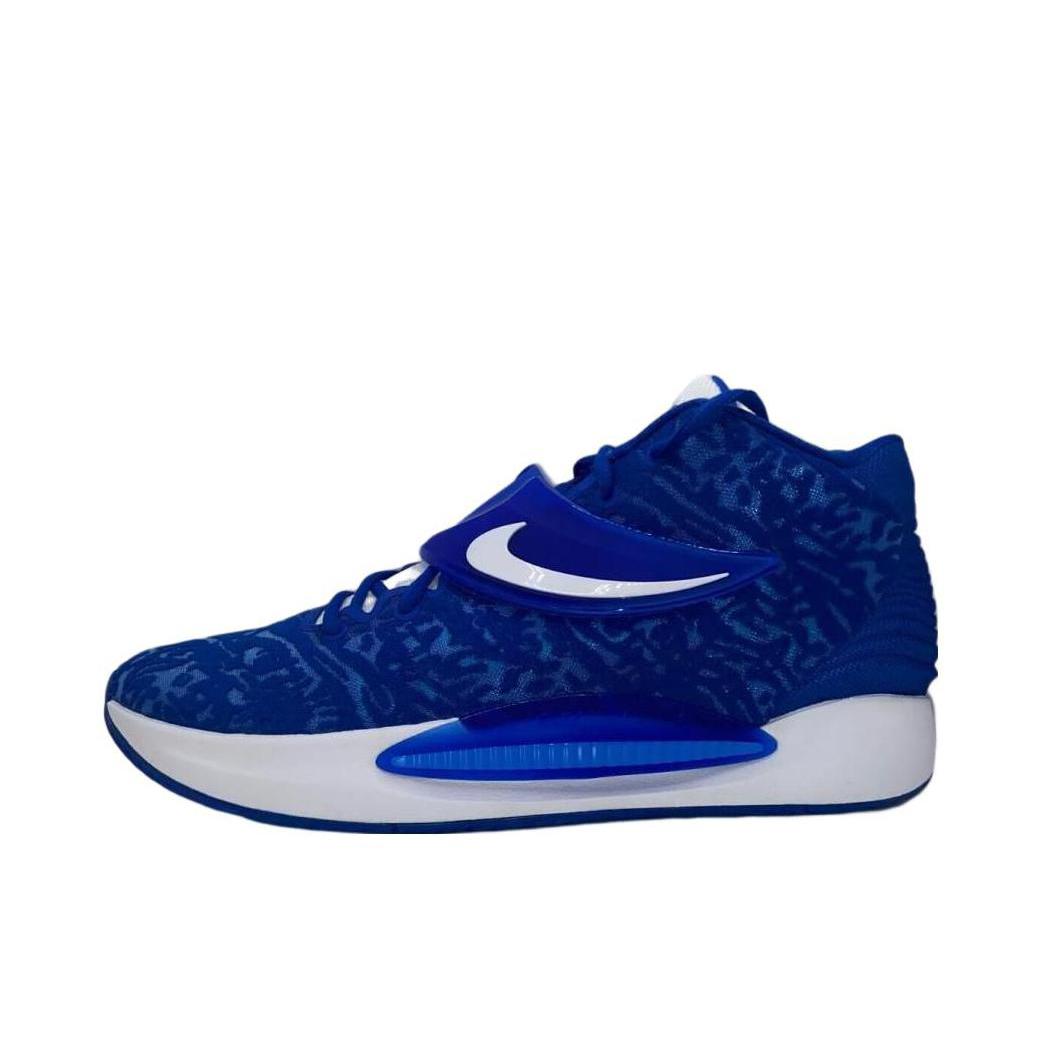 推荐商品：Nike KD 14 杜兰特 防滑耐磨 包裹性 圆头 支撑 实战 减震 织物 魔术贴 篮球鞋 Game Royal 天蓝色