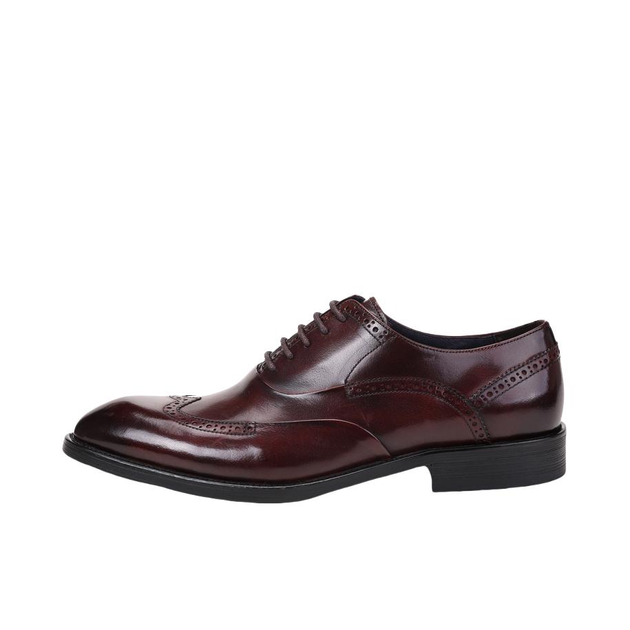 推荐商品：ASTON M.JAZZ 头层牛皮 布洛克雕花 英伦风 商务 皮鞋 AST16QD25858 咖啡色