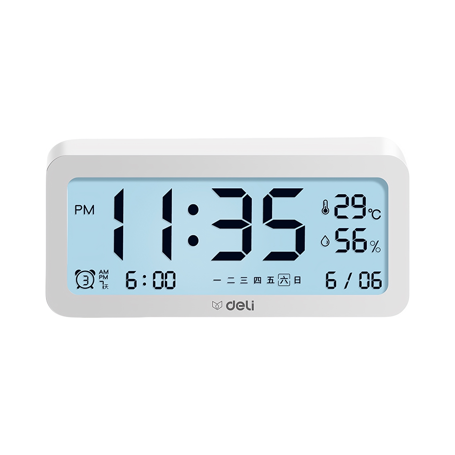 推荐商品：Deli/得力 电池款 LCD时尚闹钟 8826