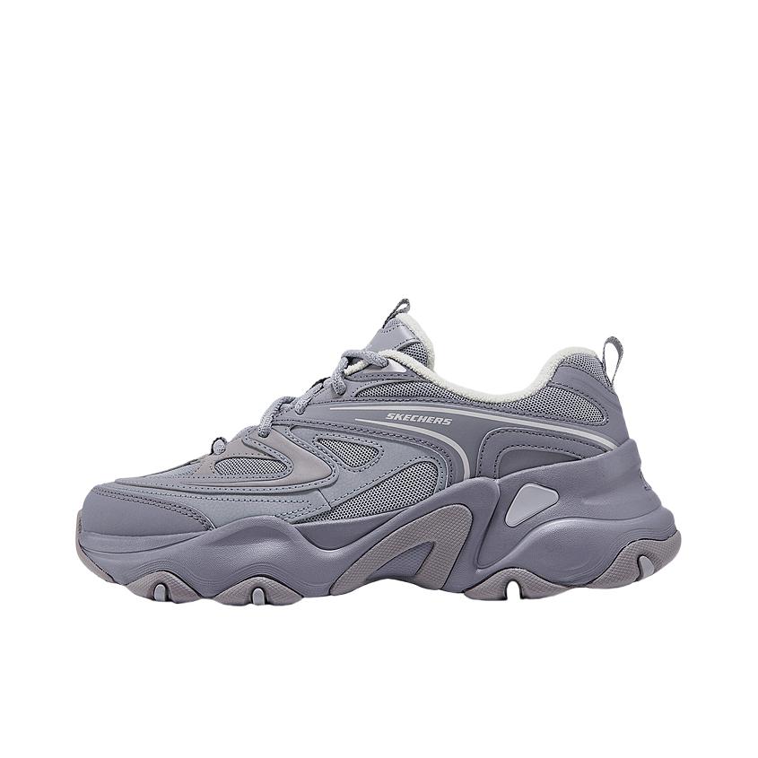 推荐商品：Skechers/斯凯奇  D'Lites  熊猫鞋 机甲鞋  老爹鞋  增高轻质支撑缓震舒适透气百搭  女款/紫色/多彩色