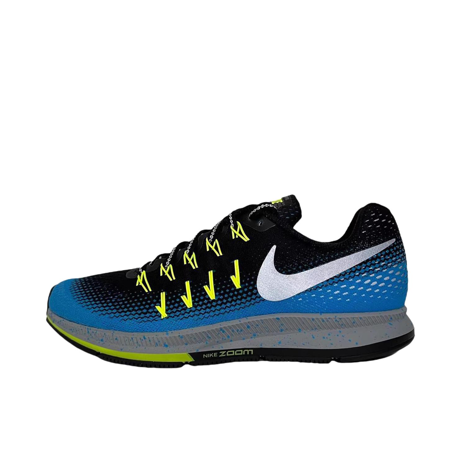 推荐商品：Nike Air Zoom Pegasus 33 跑鞋 防滑耐磨轻便透气减震回弹网布运动织物 白色/蓝色