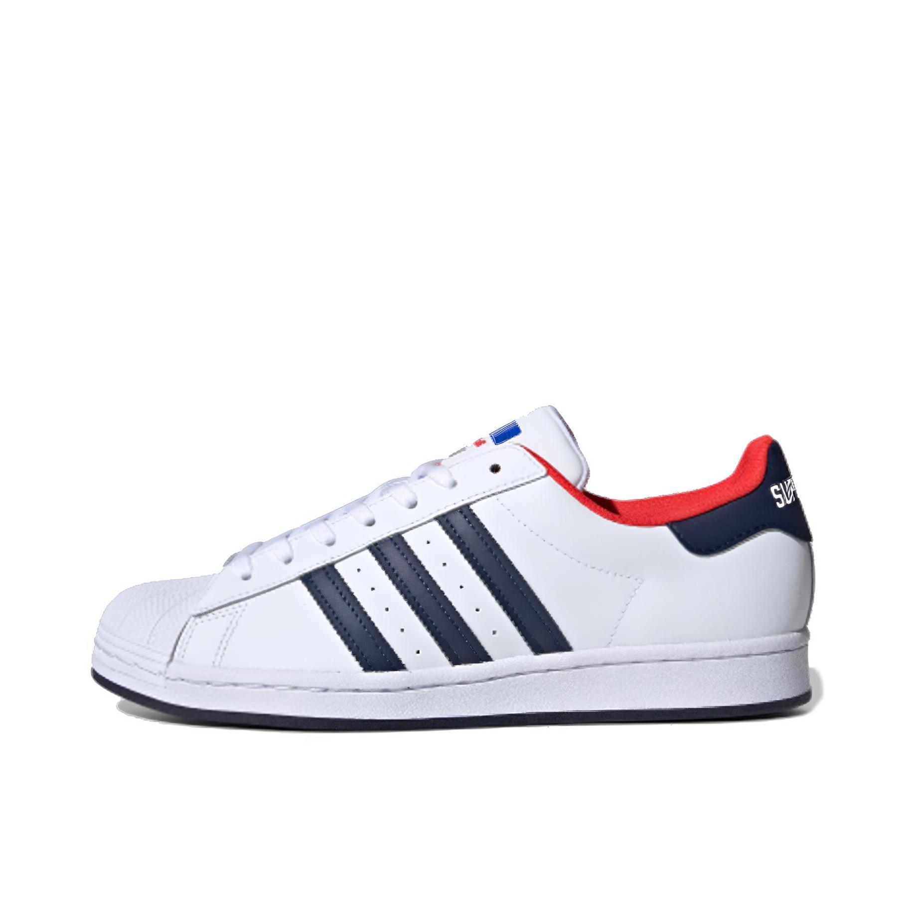 推荐商品：【宋雨琦同款】 adidas Originals Superstar 板鞋 轻便贝壳头薄底舒适百搭耐磨复古 白色/藏蓝/橘红