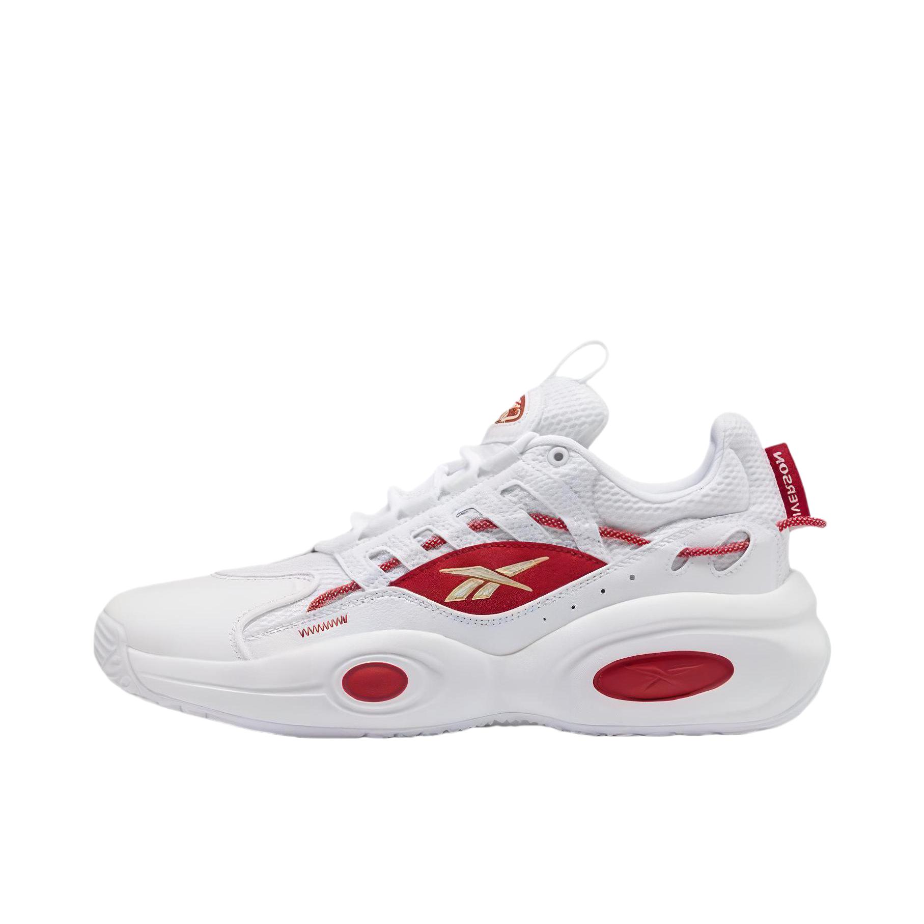 推荐商品：Reebok/锐步 Solution 防滑 耐磨 减震 复古织物 合成革 篮球鞋 红色/白色