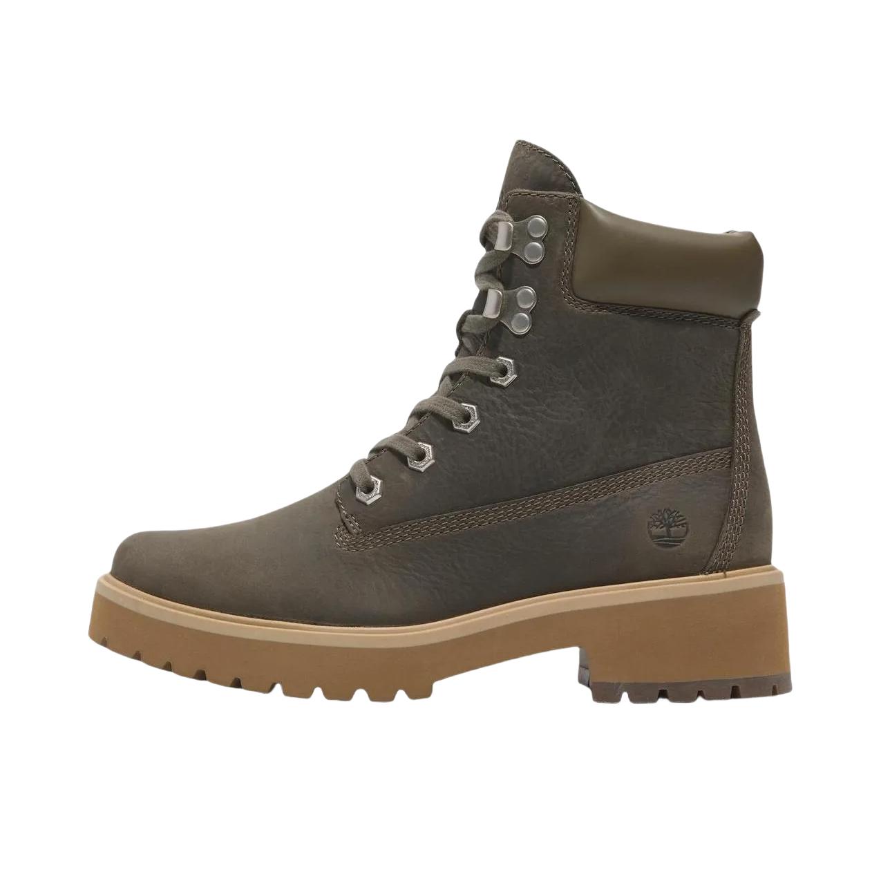推荐商品：Timberland/添柏岚 Premium 马丁靴 舒适防水防滑耐磨减震复古高筒户外保暖增高 女款/橄榄色/棕色