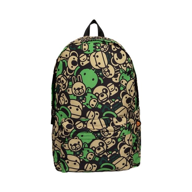 BABY MILO STORE BY A BATHING APE FW24 涤纶 卡通图案双肩包 绿色