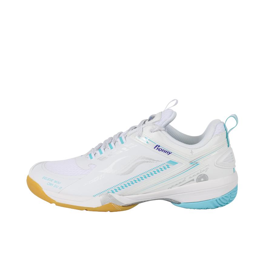 推荐商品：波力 未来之境三代极星 防滑 低帮 厚底 系带 羽毛球鞋 冰川白 