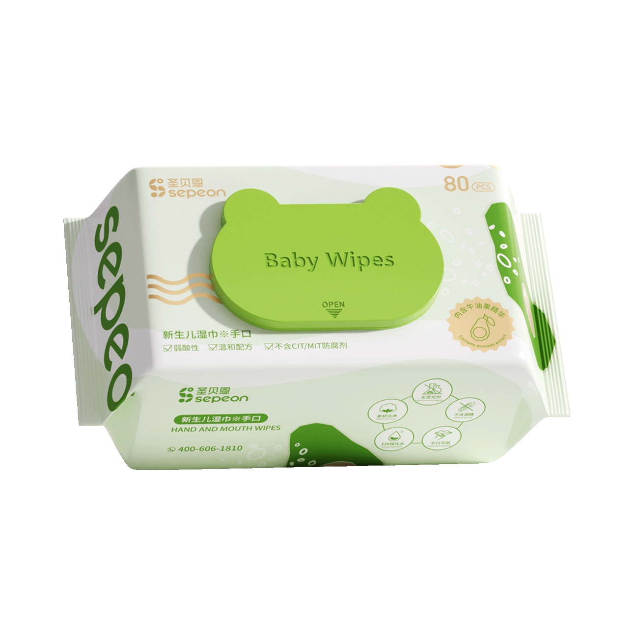 推荐商品：圣贝恩 婴儿手口专用湿巾