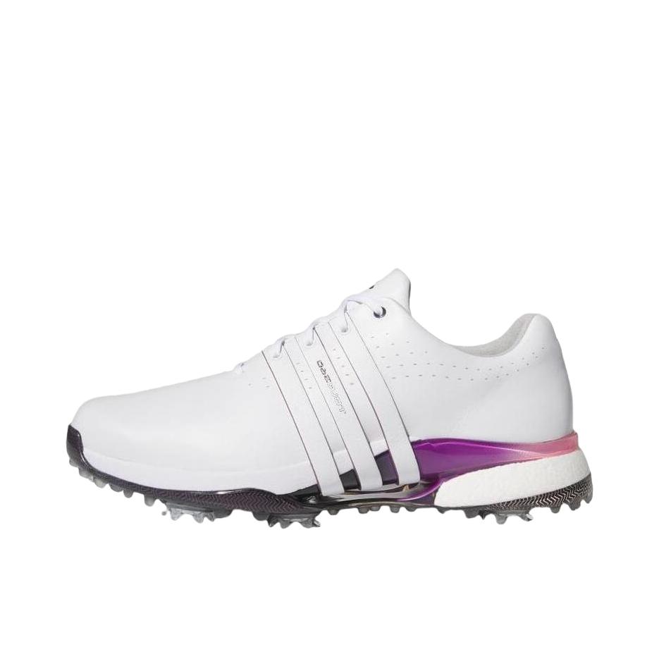 推荐商品：adidas Tour360 XT-SL 舒适透气 耐磨 合成革 高尔夫鞋 白色/紫色