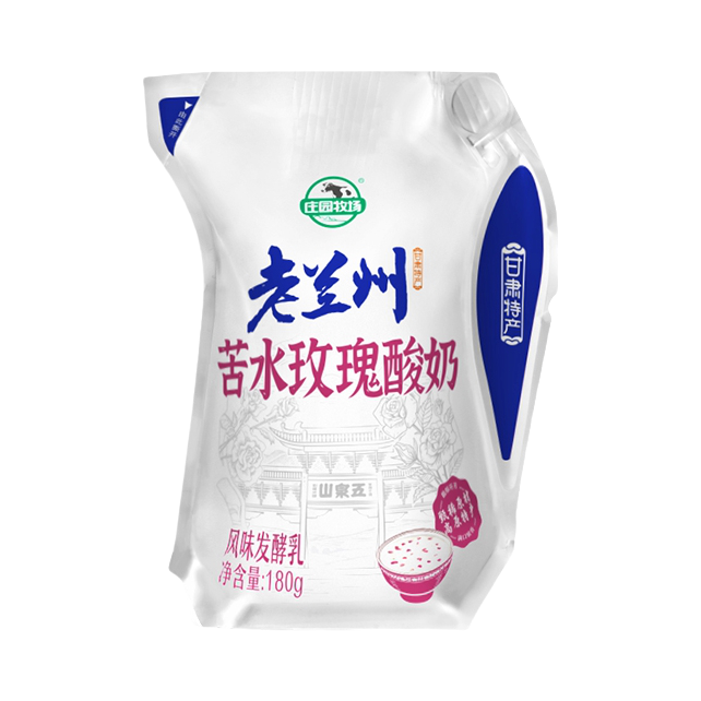 推荐商品：庄园牧场 老兰州酸奶 180g 袋装 苦水玫瑰