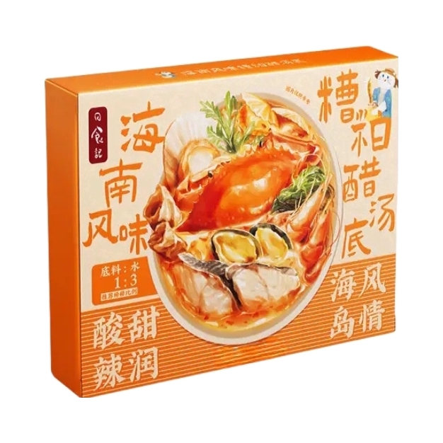 推荐商品：日食记 火锅底料 海南糟粕醋汤底 海南风味