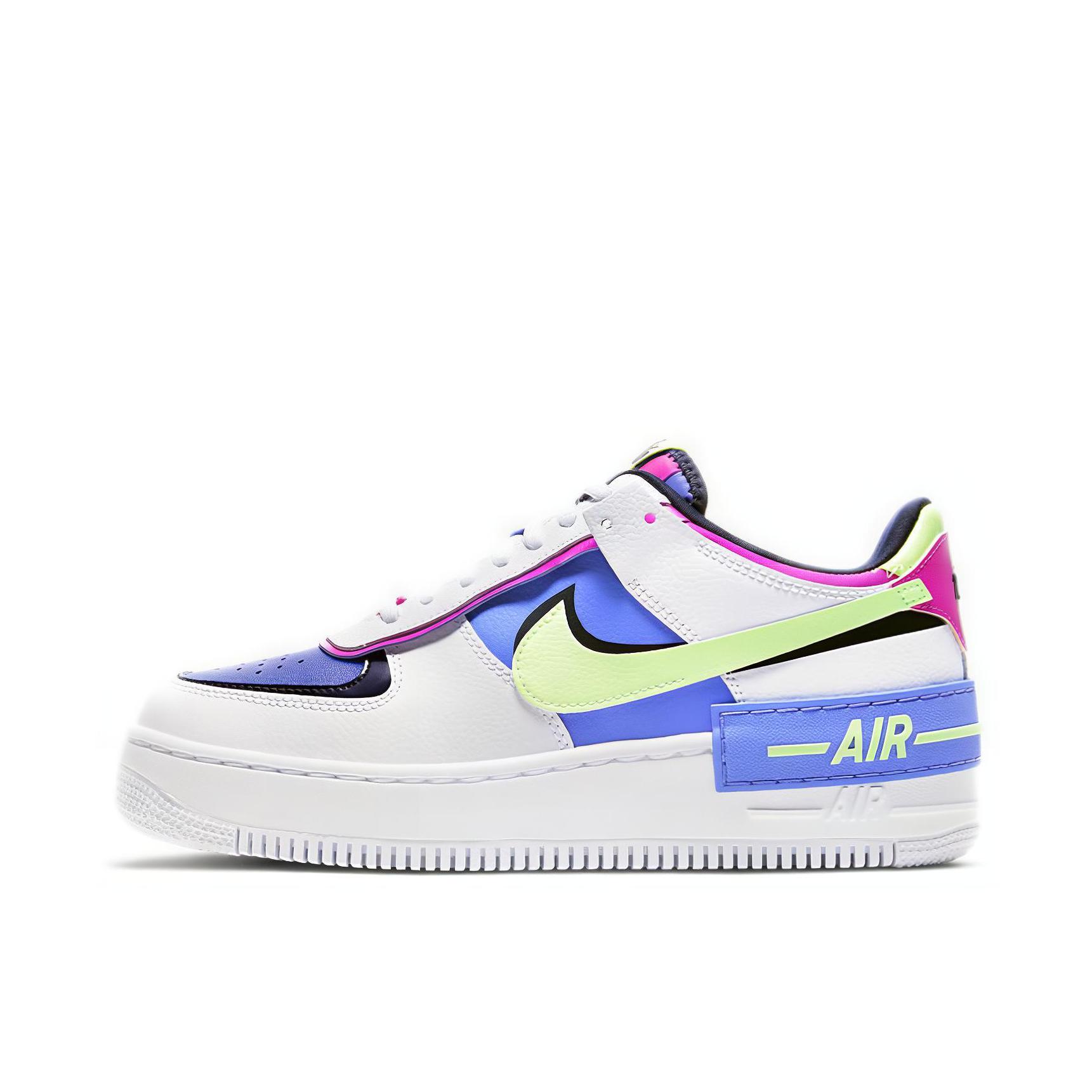 推荐商品：Nike Air Force 1 空军一号 板鞋 轻便舒适百搭耐磨防滑复古 White/Blue/Barely/Volt Shadow/白色/宝石蓝/火粉红