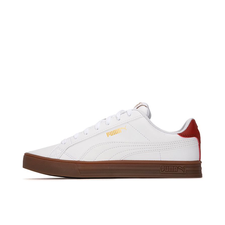 推荐商品：Puma/彪马 Smash Vulc V3 板鞋 轻便透气防滑耐磨舒适百搭简约时尚复古薄底 白色/酒红