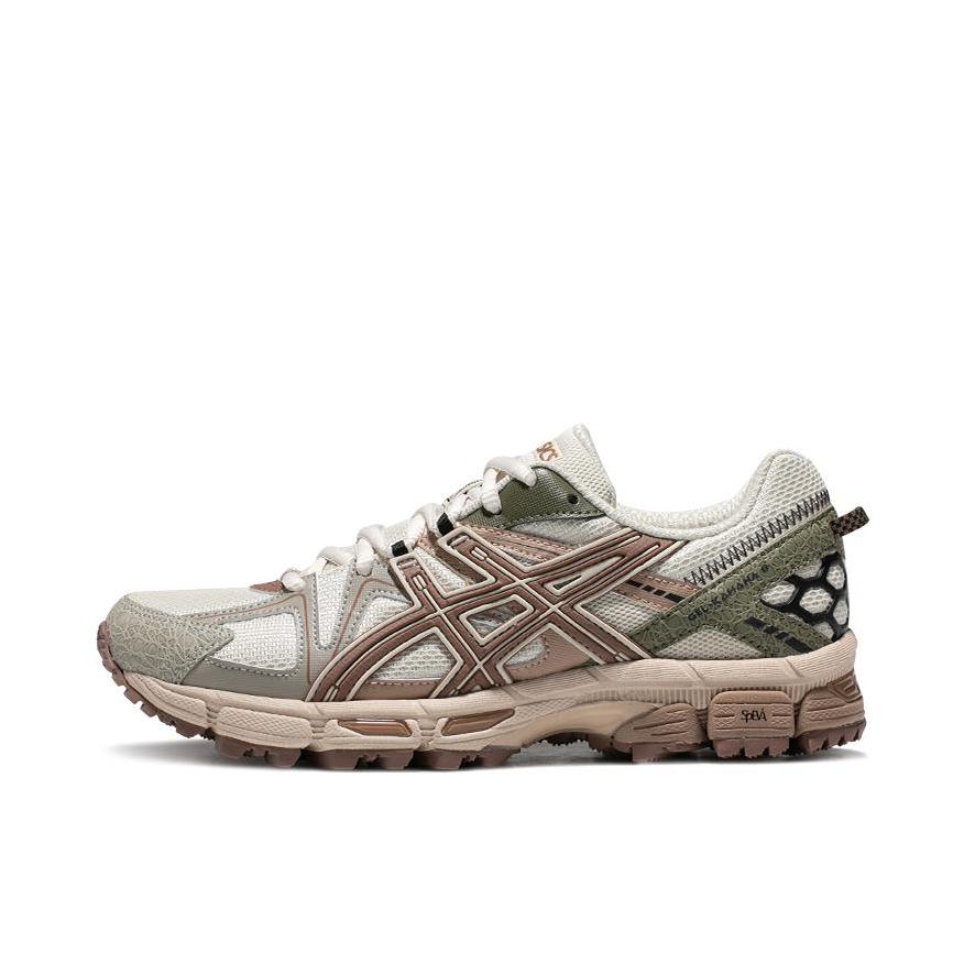 推荐商品：Asics/亚瑟士 Gel-Kahana 8 越野跑鞋 抓地稳定增高缓震回弹网面复古稳定支撑 灰色/砖红色