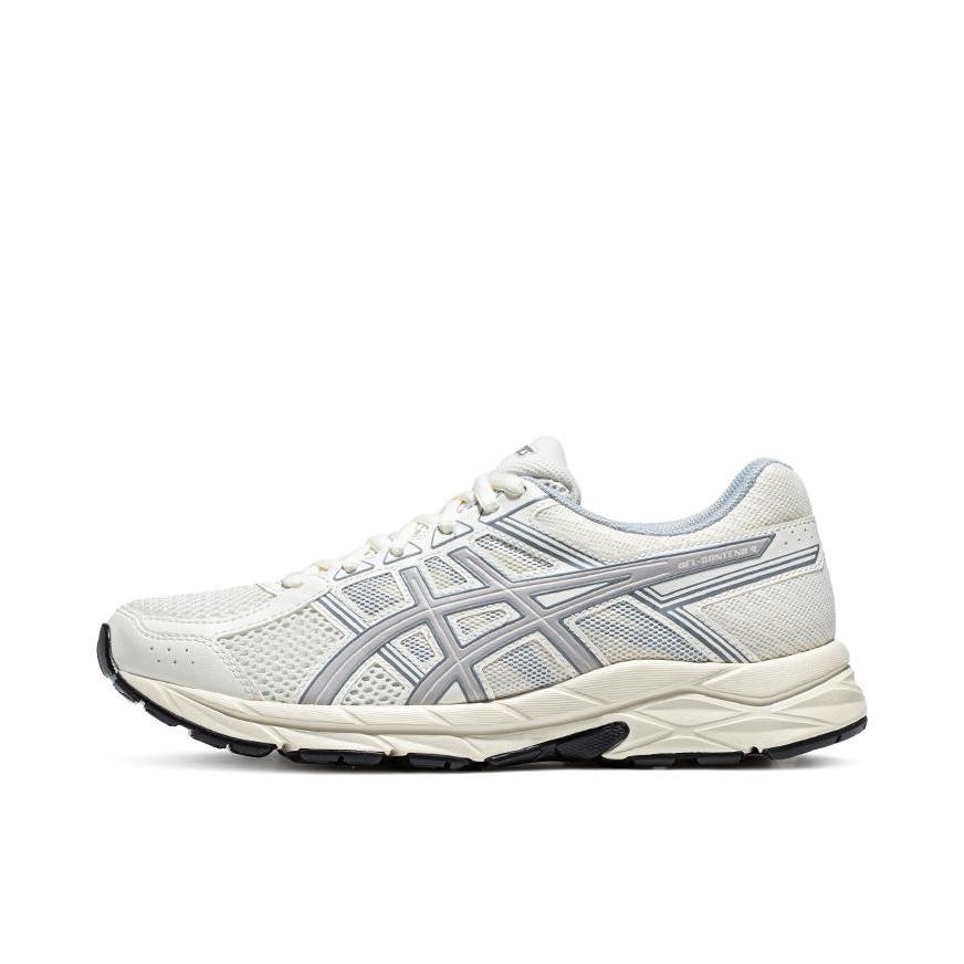 推荐商品：Asics/亚瑟士 Gel-Contend 4 跑鞋 慢跑网面透气缓震回弹复古轻便耐磨 白色/灰色