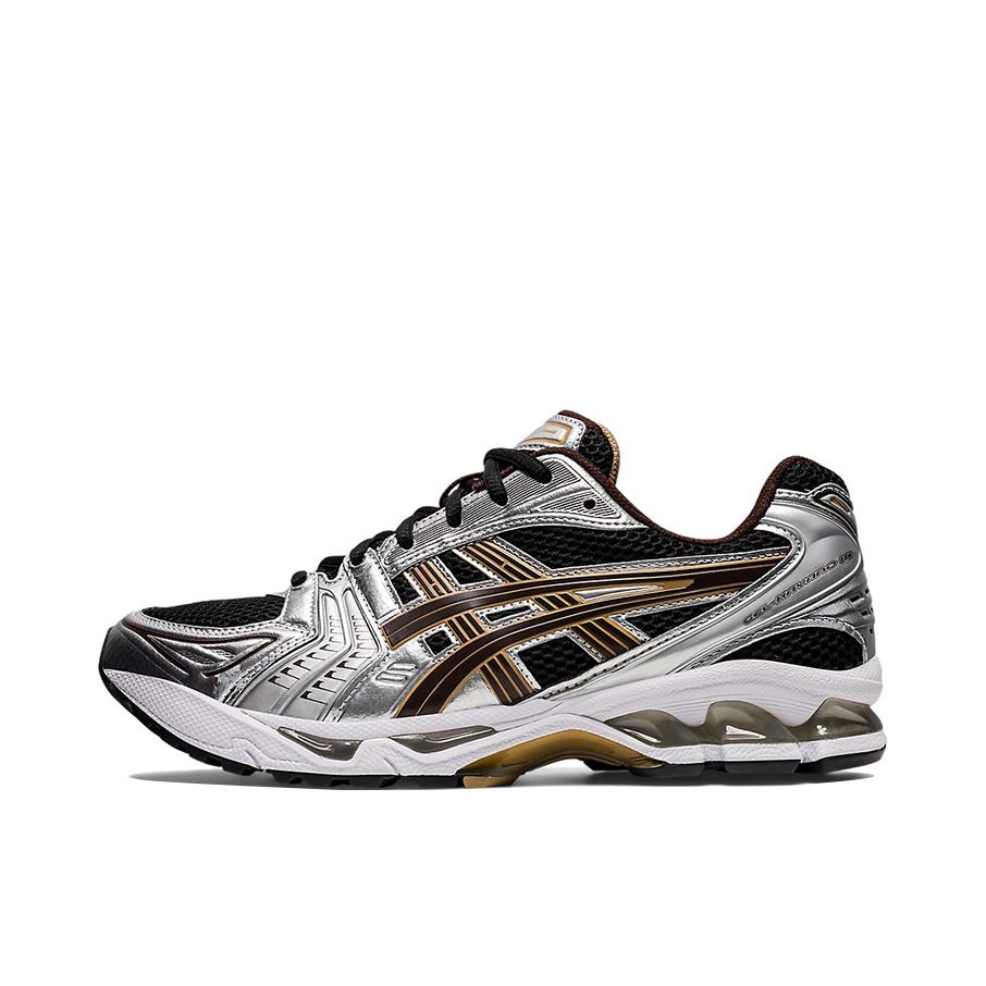 推荐商品：Asics/亚瑟士 Gel-Kayano 14 跑鞋 舒适减震防滑耐磨网面百搭复古慢跑 银色/黄色