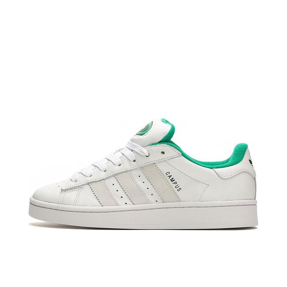 推荐商品：adidas Originals Campus 00s 板鞋 面包鞋 复古缓震透气轻便薄底贴合耐穿圆头包裹性平跟支撑 白色/深绿色