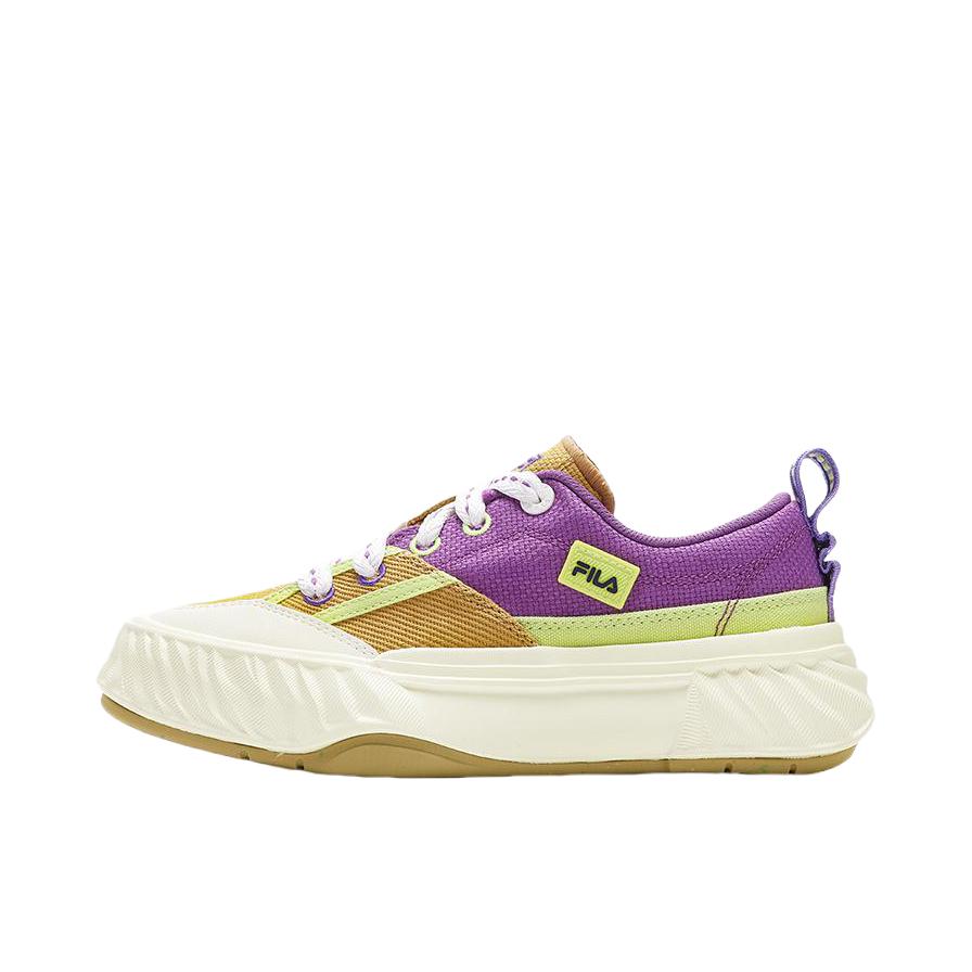 推荐商品：FILA/斐乐 Fosso 防滑耐磨 轻便透气 舒适 潮流百搭 复古 休闲鞋 F12W322301F 女款/葡萄紫色/咖喱黄