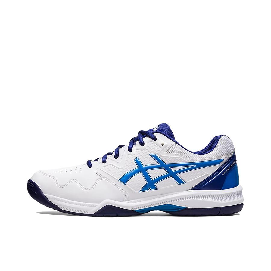 推荐商品：Asics/亚瑟士 Gel-Dedicate 7 舒适缓震 防滑耐磨 网面透气 制胜球场 回弹 跑鞋 白色/电蓝