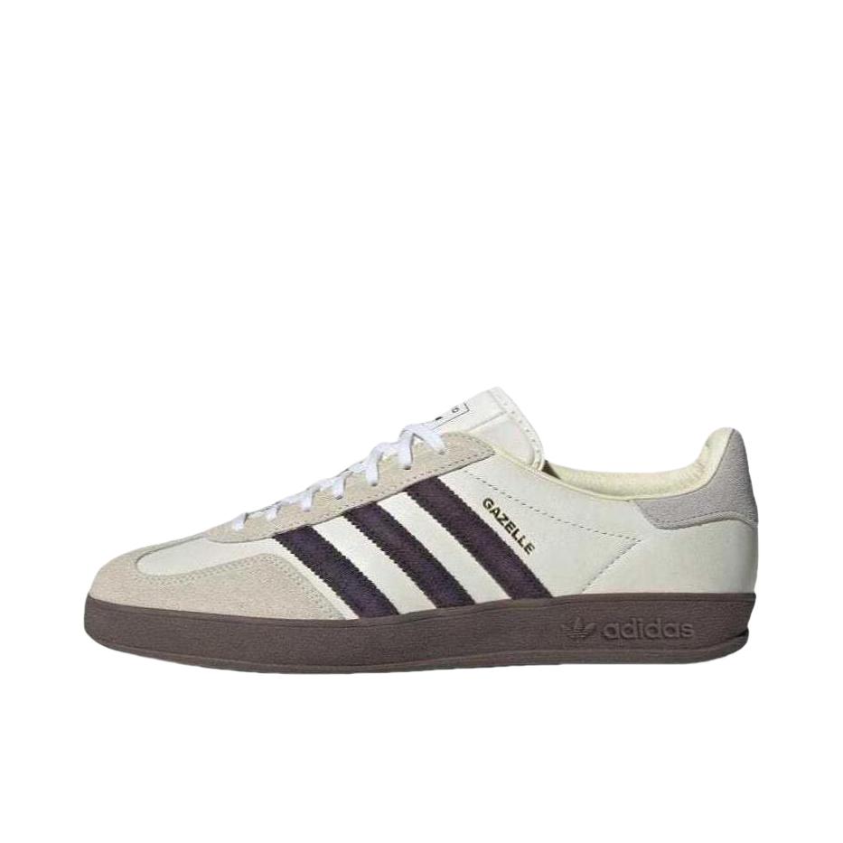 推荐商品：adidas Originals Gazelle Indoor T头鞋 德训鞋 板鞋 舒适缓震防滑耐磨绒面革复古 米色/黑色