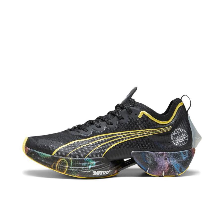 推荐商品：Puma/彪马 Fast-R Nitro Elite 织物 回弹 透气支撑 碳板 异爪 跑鞋 黑色 378465-01